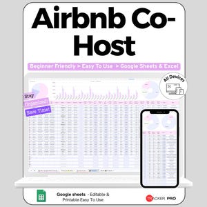 Gestor de coanfitriones de Airbnb Hojas de cálculo de reservas Calculadora de pagos al propietario Calendario de limpieza Registro de ingresos por alquiler Descarga digital para anfitriones de STR
