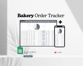 Bakery Order Tracker Template, Cupcake Order Tracker Log, Cake Order Tracking Form Cookie Order Spreadsheet Food Orders Tracker Google Sheet