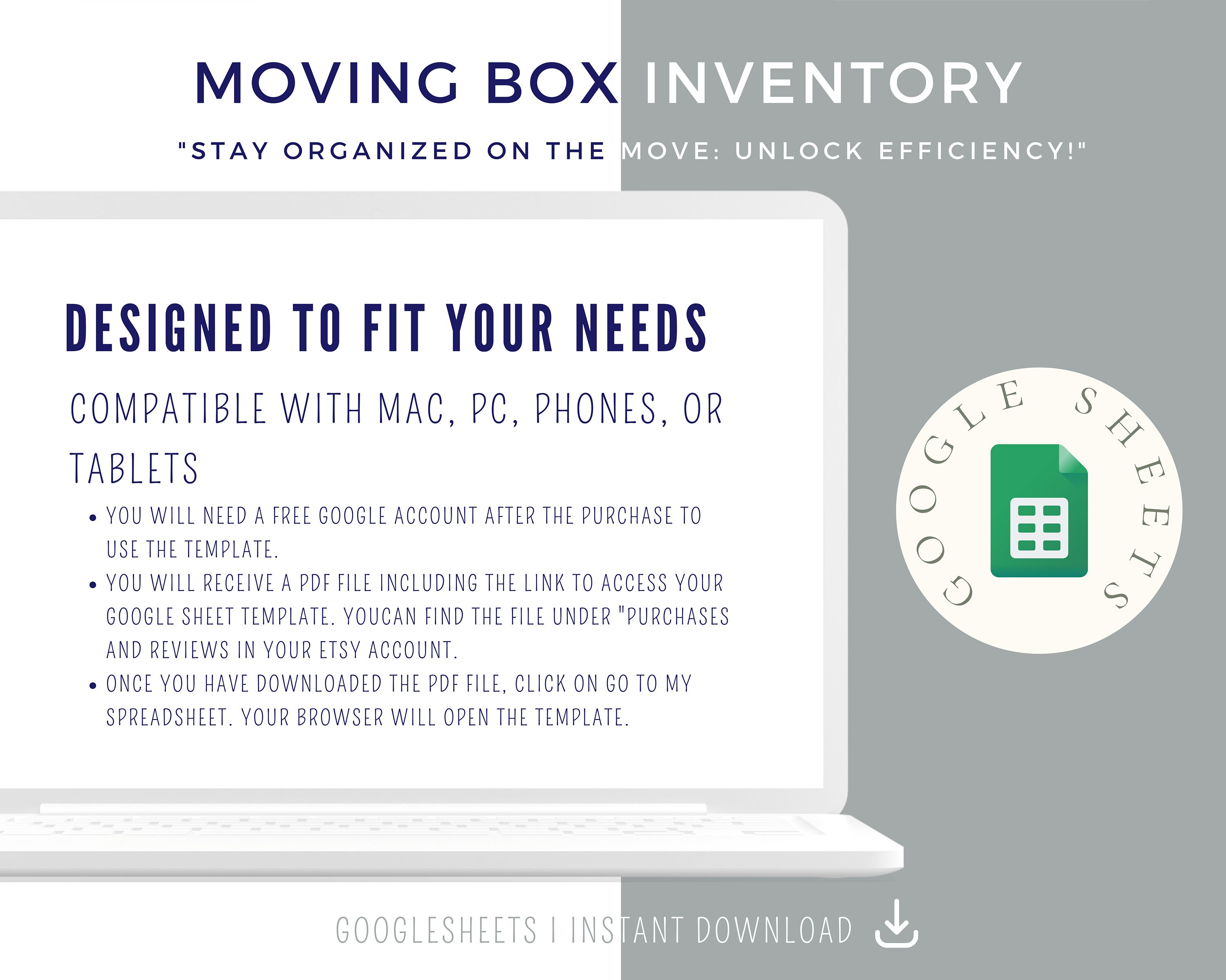Moving Box Inventory Template, Moving Planner, Moving Box Checklist, Storage Inventory, Moving