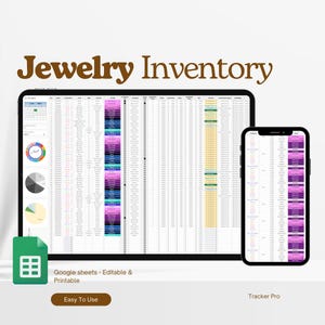 Jewelry collection tracker jewelry inventory tracker jewelry log jewelry organizer digital jewelry spreadsheet