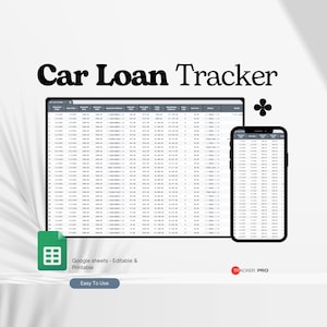 Car Loan Tracker Spreadsheet Template, Car Payment Tracker, Car Spreadsheet, Car Payoff Tracker, Loan Payment Tracker, Debt Payoff Planner
