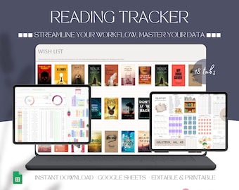 Reading Tracker Spreadsheet Google Sheets Digital Library Book Tracker Book Review Reading Spreadsheet Book Spreadsheet