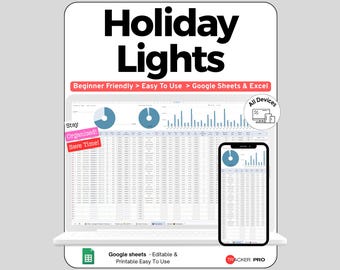 Holiday Light Installation Business Tracker Google Sheets, Christmas Light Install Job and Quote Log, Client Route & Takedown Spreadsheet