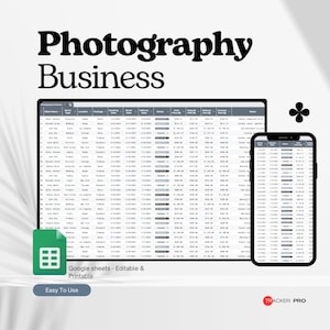Photography Business Planner Bundle Spreadsheet Template, Photographer Business Templates, Photography Business Tracker, Appointment Client
