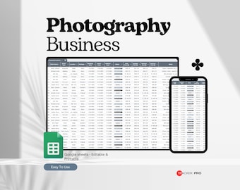 Photography Business Planner Bundle Spreadsheet Template, Photographer Business Templates, Photography Business Tracker, Appointment Client