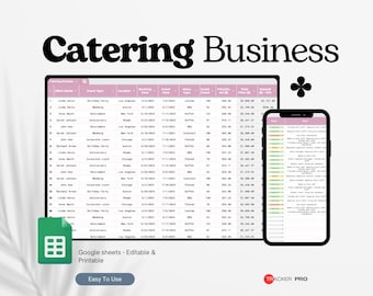 Catering Business Template Bundle Google Sheets, Food Service, Catering Templates, Catering Price List, Cost Estimator, Catering Calculator