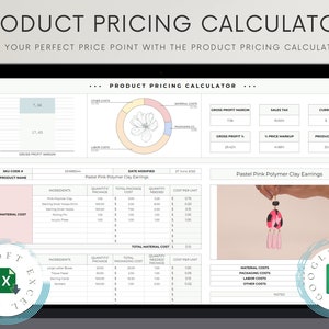 Product Pricing Calculator Spreadsheet for Excel and Google sheets, Profit Margin Calculator, Small Business Spreadsheet, Pricing Template,