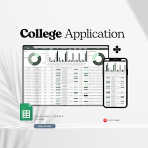College Application Tracker Google Sheet, College Planning Spreadsheet Template, College Preparation Deadline Tracker Excel, College Planner