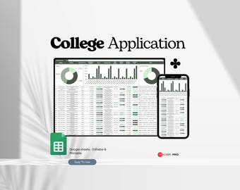 College Application Tracker Google Sheet, College Planning Spreadsheet Template, College Preparation Deadline Tracker Excel, College Planner