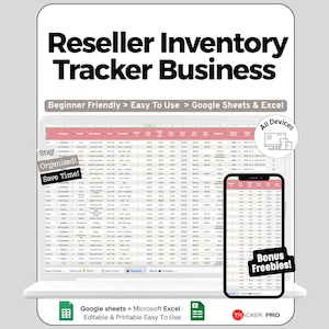 Planilha de Controle de Estoque para Revendedores, Modelo de Planilha do Google para Registro de Estoque, Gerenciamento de Armazém em Excel, Produto para E-commerce