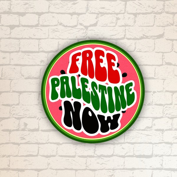 Free Palestine Watermelon Flag Sticker, Palestine Art Sticker, Laptop Sticker, Free Gaza Muslim Gift, History Sticker, Best Selling Items