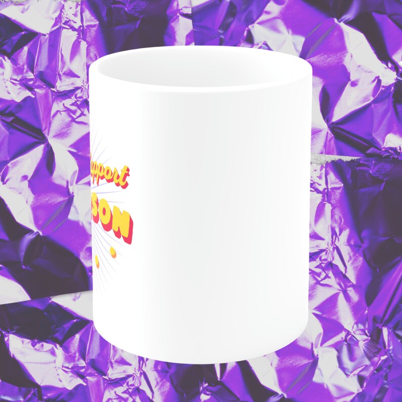 Body Positive Art Wavy Font Aesthetic Mug, Emotional Support Coffee