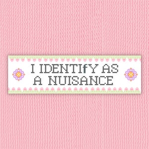 Funny Cross Stitch Meme Bumper Sticker, Weird Stuff Car Decal for Women, Embroidery Designs Trendy Boho Car Accessories Bumper Sticker Funny