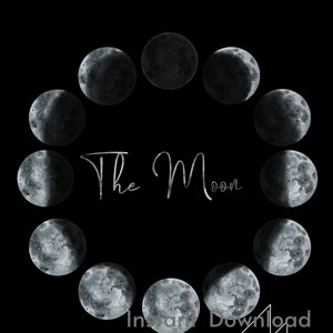 Phases of the Moon Digital Wall Art Print