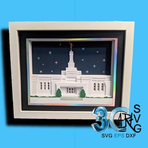 Caja de sombras 3D del Templo de Fresno, California