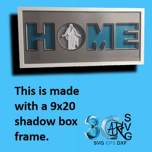 Christus Home Rectángulo (9x20) Caja de sombras 3D