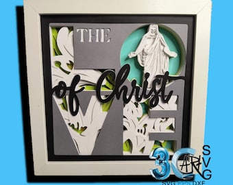 Easter Lily Christus Love of Christ 3D Shadow Box