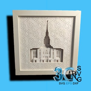 Red Cliffs Utah Temple Mandala St. George Caja de sombras 3D