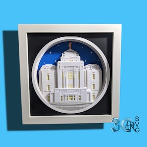 Meridian Idaho HLT Tempel 3D Shadow Box