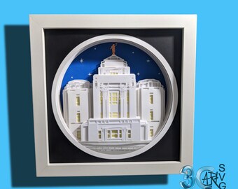 Meridian Idaho LDS Temple 3D Shadow Box