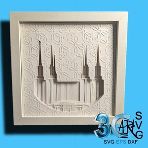 Caja de sombras 3D del mandala del templo de Washington DC