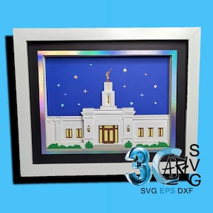 Baton Rouge Louisiana LDS Temple 3D Schattenbox