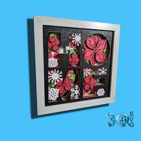 Home Poinsettia 3D Shadow Box