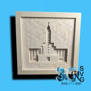 Caja de sombras 3D Mandala del templo de Los Ángeles, California