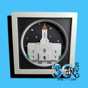 Świątynia LDS w Montpelier w stanie Idaho, 3D, pudełko cieni