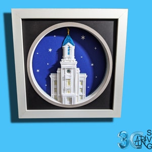 Caixa de sombra 3D do Templo de Cedar City Utah