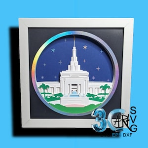 Apia Samoa LDS Tempel 3D Schaduwdoos