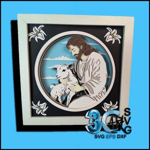 Osterlamm Gottes 3D Schattenbox