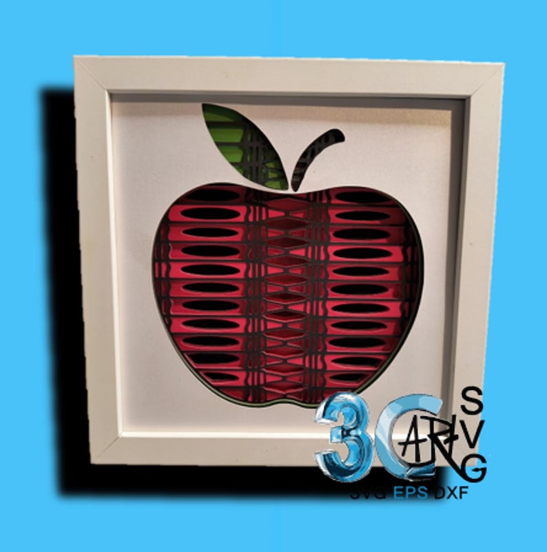 Apple Crayon 3D Shadow Box - Etsy