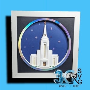Curitiba Brazilië LDS Tempel 3D Shadow Box