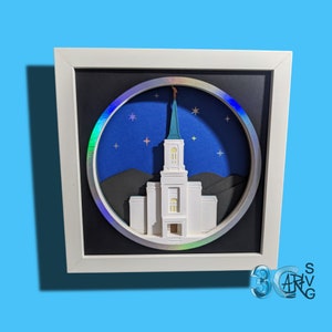Star Valley Wyoming LDS 3D Temple Shadow Box