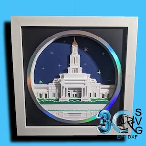Tallahassee Florida LDS Temple 3D Schattenbox