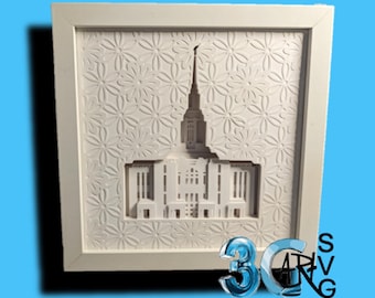 Red Cliffs Utah Temple Mandala St. George 3D Shadow Box