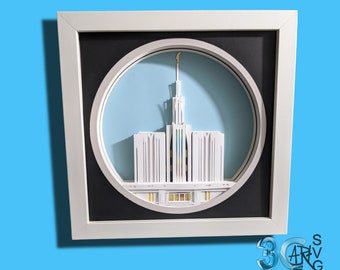 Seattle 3D Temple (Washington) Shadow Box
