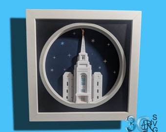 Brigham City Utah LDS Temple 3D Shadow Box