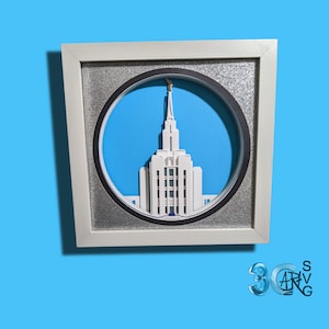Oquirrh Mountain Temple 3D Shadow Box