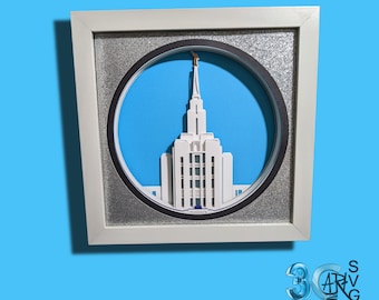 Oquirrh Mountain Temple 3D Shadow Box