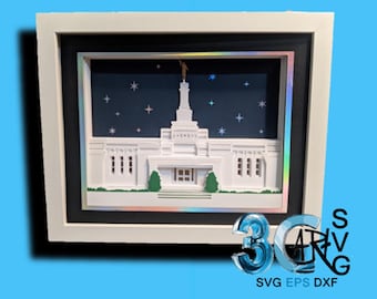 Fresno California Temple 3D Shadow Box