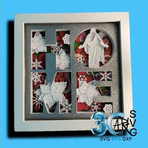 Caja de sombras tridimensional con flores de Pascua de Christus Home