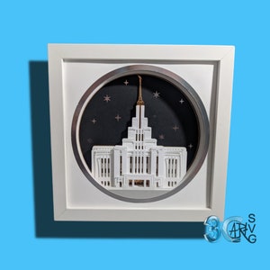 Saratoga Springs Utah LDS Temple 3D Shadow Box