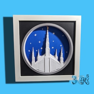 Chicago Illinois LDS Temple Boîte d'ombre 3D