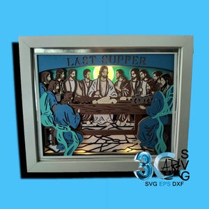 Letztes Abendmahl Christi 3D Schattenbox