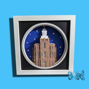 Logan Utah 3D Temple Shadow Box