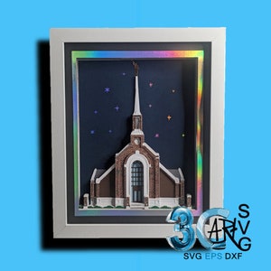 Winnipeg Manitoba Canadá Templo SUD Caja de sombras 3D