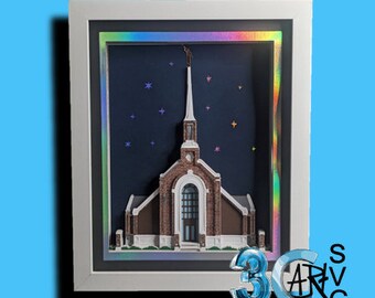 Winnipeg Manitoba Canada LDS Temple 3D Shadow Box