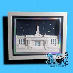 Edmonton Alberta Canada Temple 3D Shadow Box